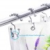 Shower Curtain Rings Hooks  BestElec Rustproof Stainless Steel Double Hooks for Bathroom Shower Rod  Polished Chrome  Set of 12 - B01KHQBNUW